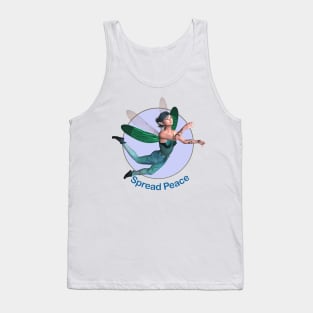 spread peace elf fairy faerie dragonfly wings flying Tank Top